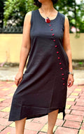 Asymmetrical Loopy Loops dress in Black