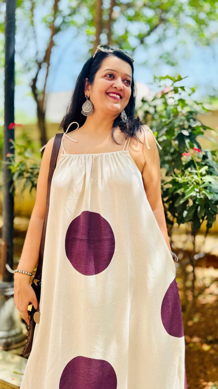 The Roma Dress in Brown Polka Dots