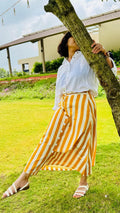The Stripes Play Midi Skirt in Mimosa Yellow
