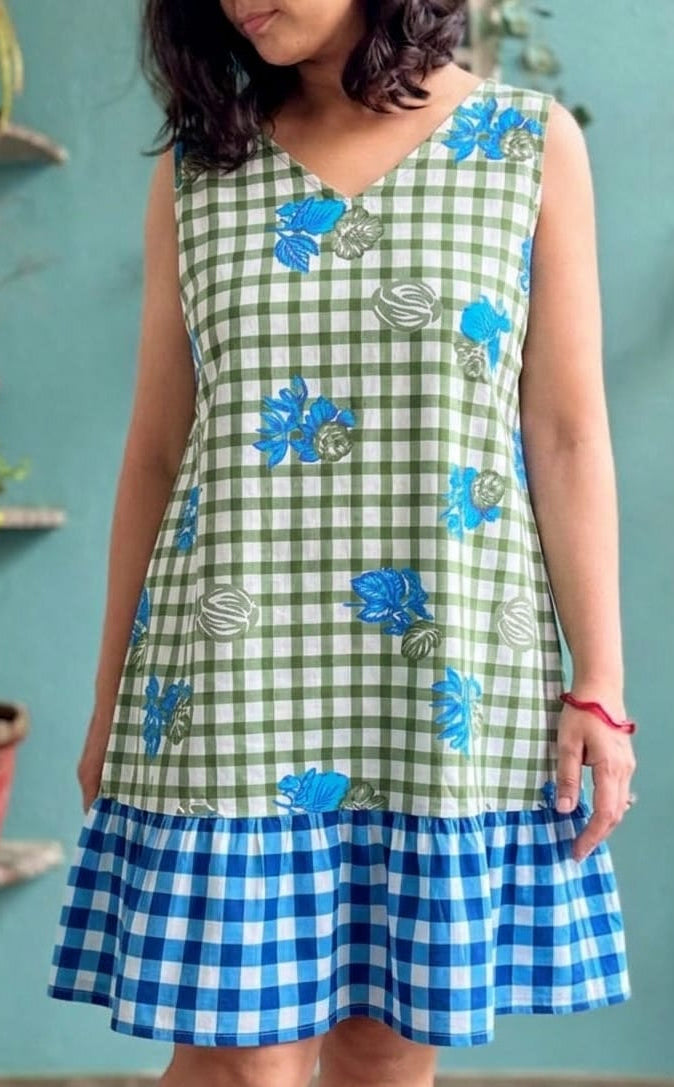 Summer Fling Dress in Blueberry Basil