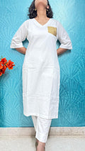 Gold Spot Kurta Coord in White