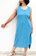 Asymmetrical Loopy Loops dress in Powder Blue
